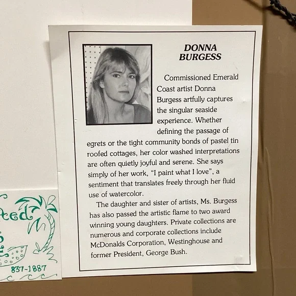 🔵 Beautiful Solid Wood, Hand Painted Frame with print by Artist Donna Burgess - Picture 10 of 15